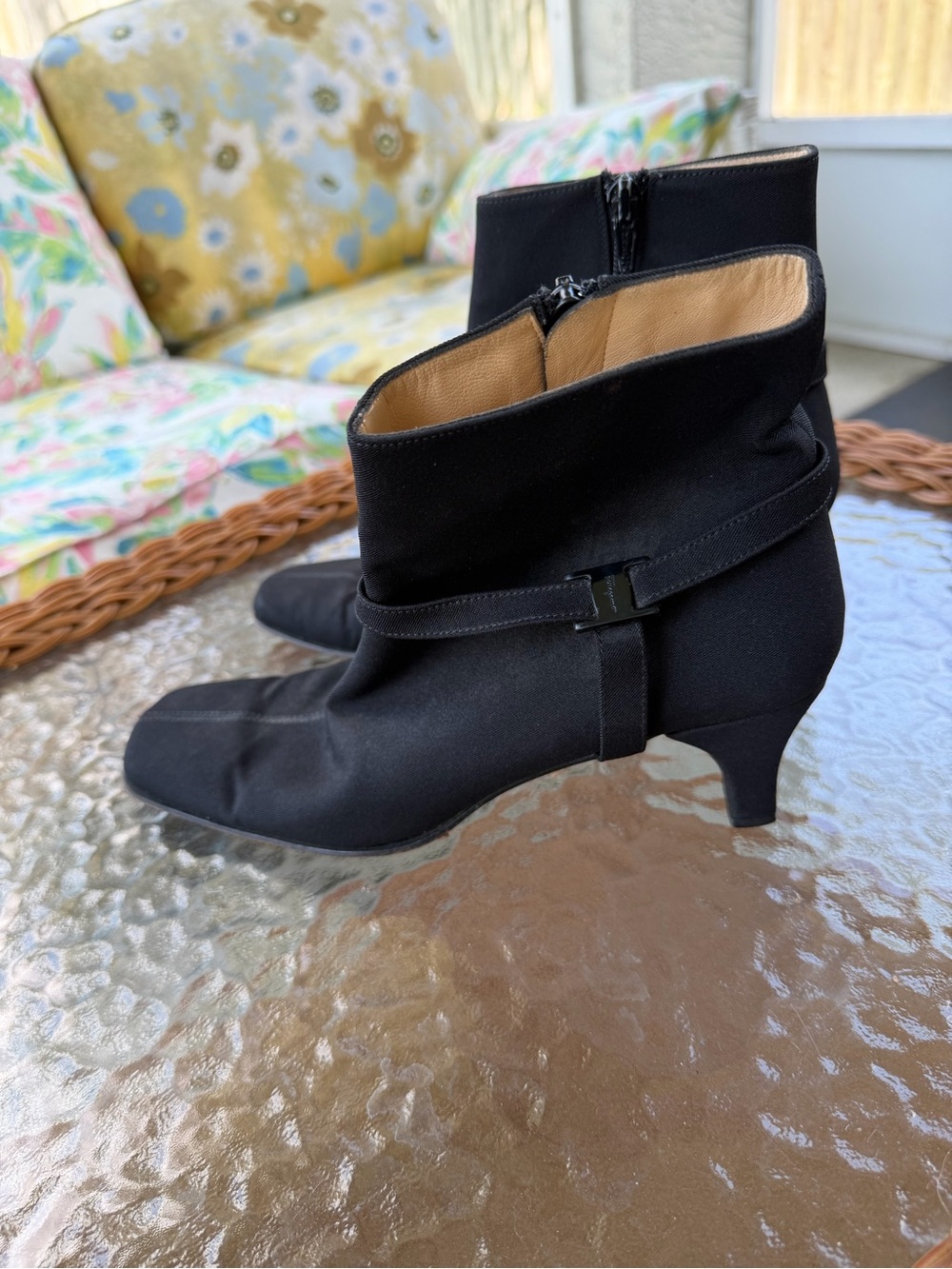 Vintage Salvatore Ferragamo Belted Ankle Boots 6.5B Made in Italy - Picture 9 of 13